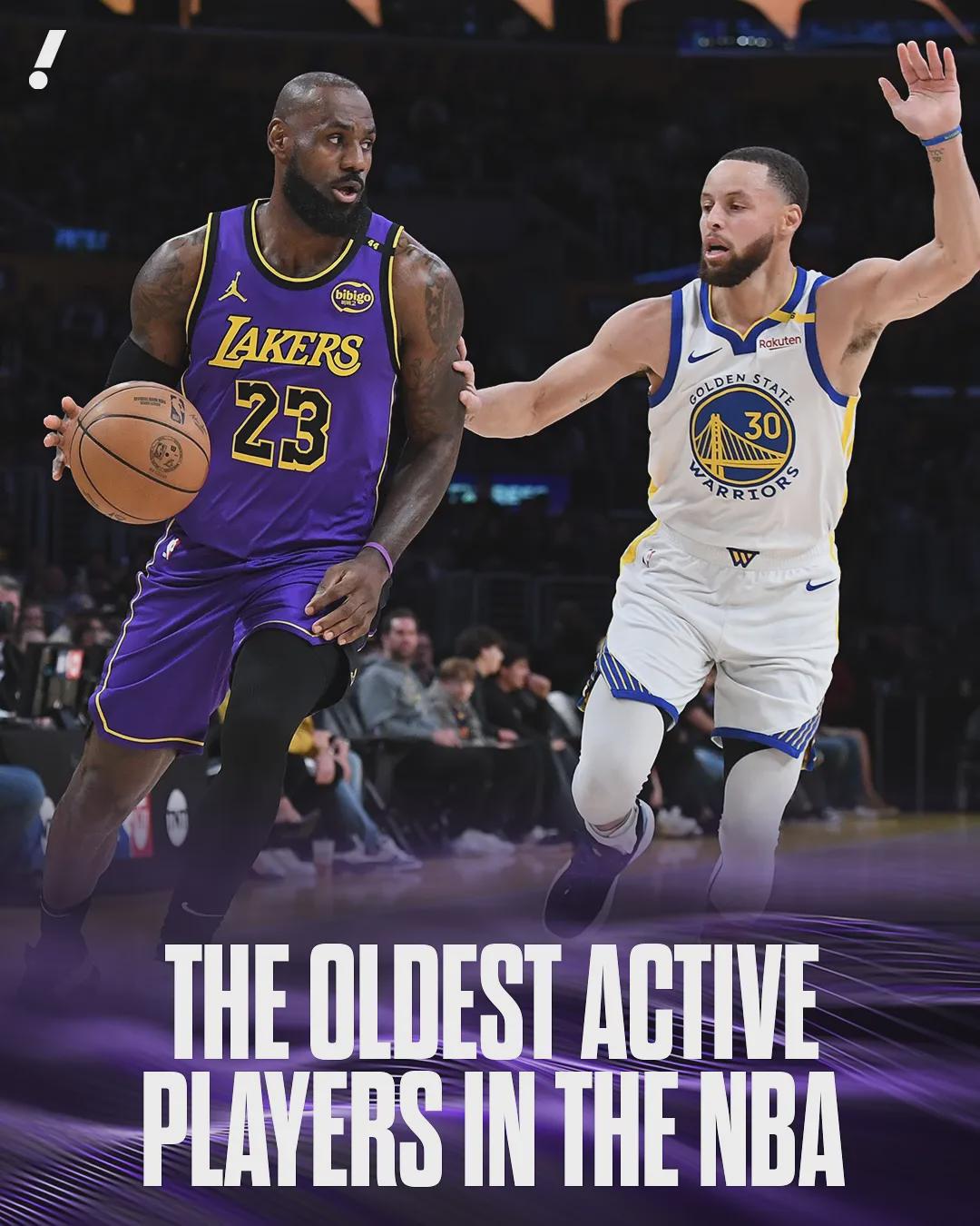 开云-2025年休赛季现役最老的19名NBA球员，詹姆斯最老，库里第10