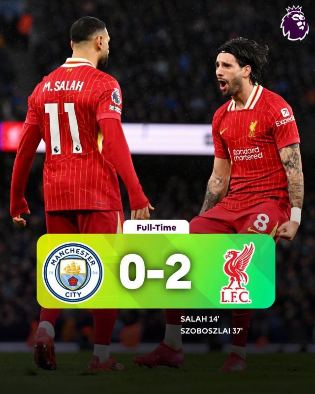 开云官网-【英超】曼城0比2利物浦，萨拉赫索博互相传射